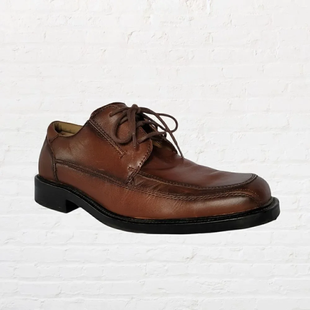 Dockers Men's Size 10 Brown Leather Square Toe Oxfords with Comfort Heels